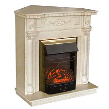 Электрический каминокомплект RealFlame Dacota Corner WT очаг Majestic BR S белый дуб угловой RealFlame Dacota Corner WT очаг Majestic BR S белый дуб угловой