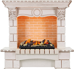 Каминокомплект Dimplex Pierre Luxe очаг Cassette 600 LNH-INT (с дровами) слоновая кость/шампань угловой Dimplex Pierre Luxe очаг Cassette 600 LNH-INT (с дровами) слоновая кость/шампань угловой