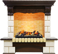 Каминокомплект Dimplex Pierre Luxe очаг Cassette 600 LNH-INT (с дровами) темный дуб/шампань Dimplex Pierre Luxe очаг Cassette 600 LNH-INT (с дровами) темный дуб/шампань